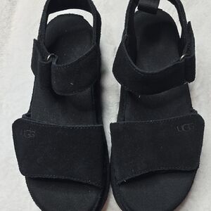 UGG Ladies Black Suede Sandals